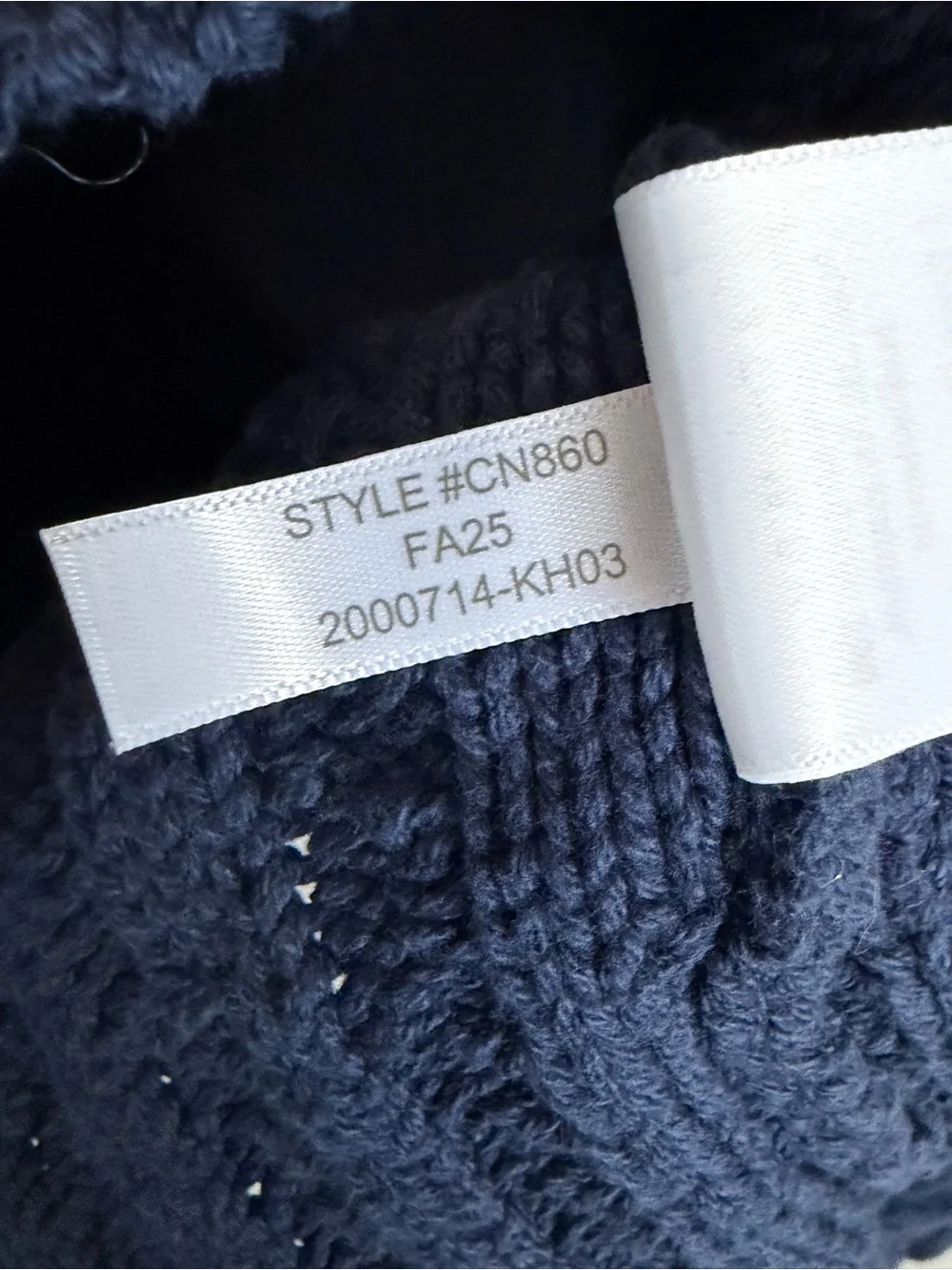 J.Crew Cable Knit Fisherman Sweater Medium Navy 100% Cotton Crewneck